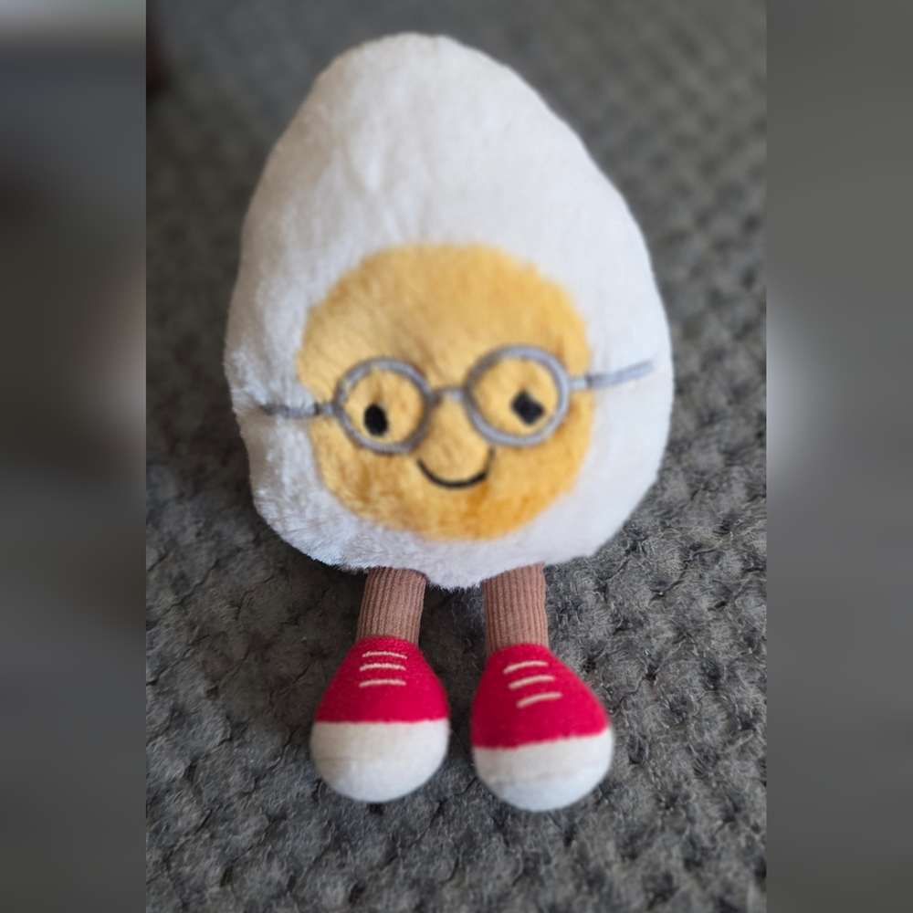 Jellycat White and Yellow Egg Stuffed Toy